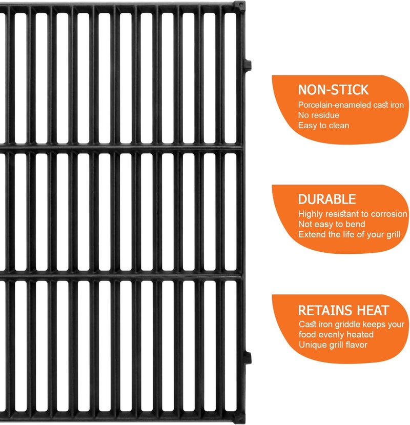 GGC 7638/7639 Grill Grates for Weber Spirit &Spirit II 300 Series, 17.5" Grill Parts for Weber Spirit E/S 310, E/S 320, E/S 330, Spirit 700, Genesis Silver B/C, Gold B/C 1000-3500 Gas Grill - Image 4